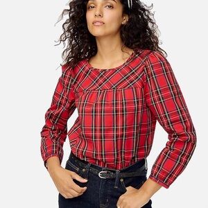 J. Crew Factoey Red Plaid Women's Top